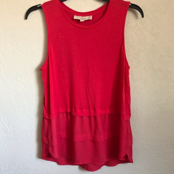 LOFT Tops - LOFT Red Layered Shell Top